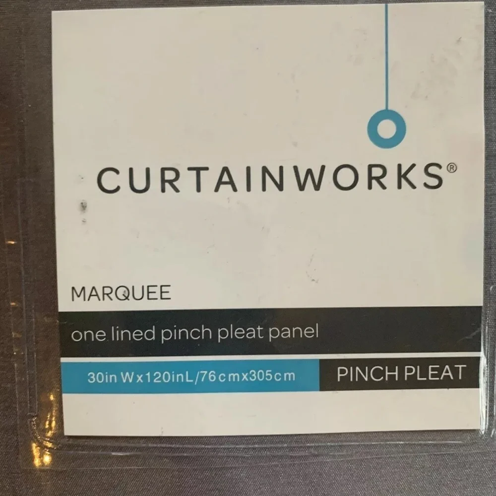 🪴SINGLE Curtainworks Marquee Faux Silk Pinch Pleat Curtain Panel, 30 by 120